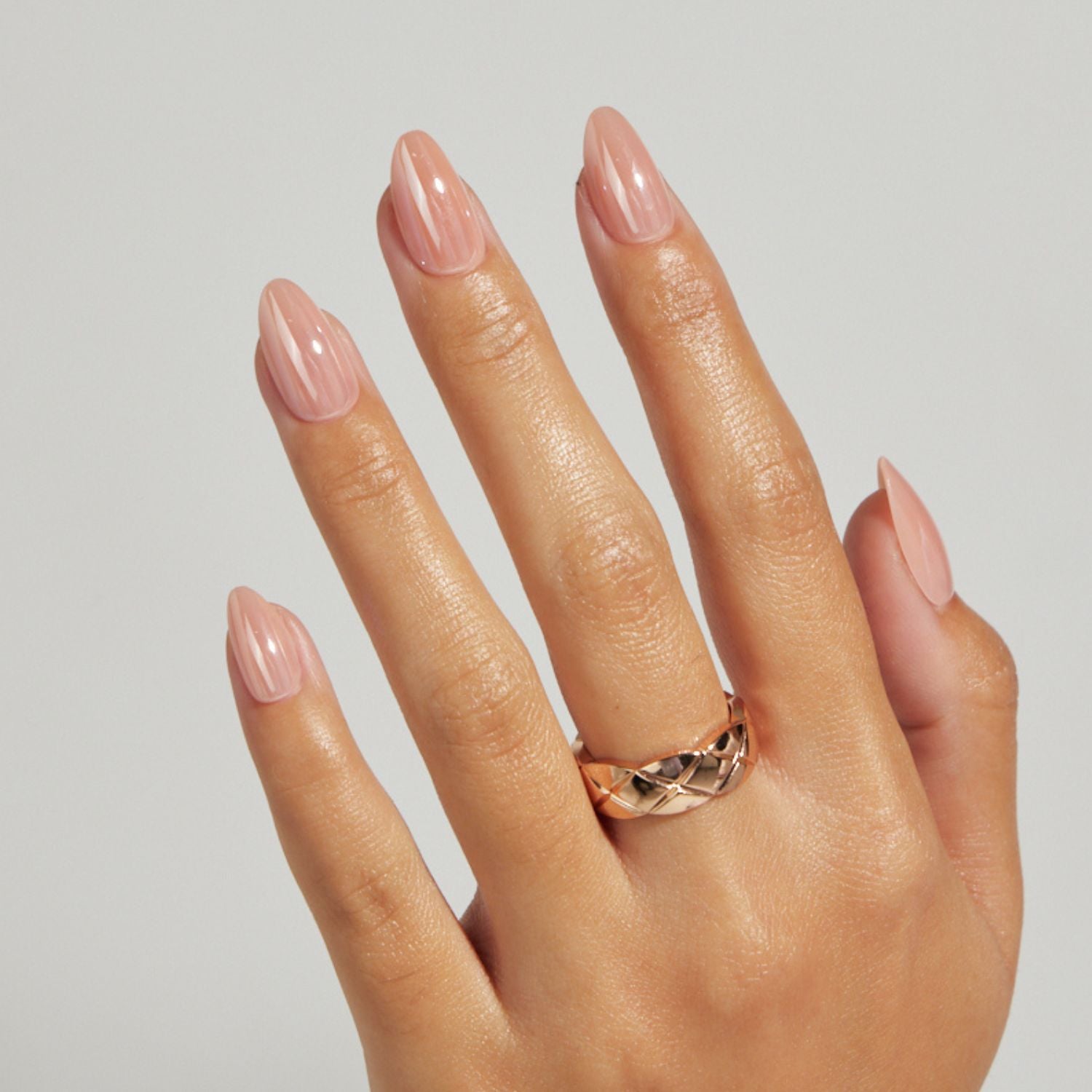 Glazed Effect Press on Nails - Short Almond, Mirror Shine
